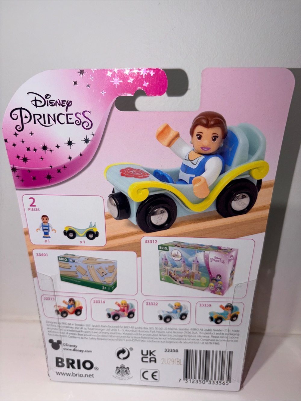 BRIO Disney Princess Belle & Wagon Wooden Railway Train Set NIP New Sealed - Picture 3 of 3